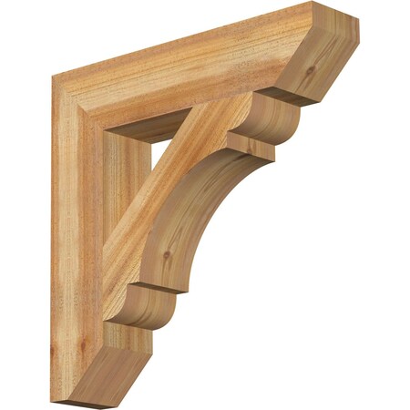 Ekena Millwork Olympic Slat Rough Sawn Bracket, Western Red Cedar, 6"W x 28"D x 28"H BKT06X28X28OLY06RWR